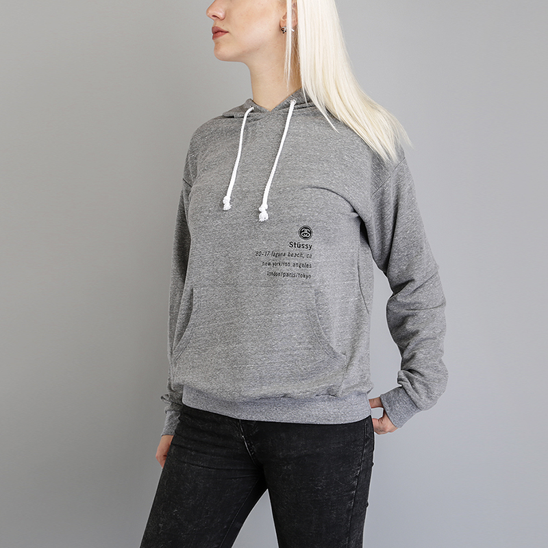 женская серая толстовка Stussy 80-17 Hood 2921655-grey heather - цена, описание, фото 1